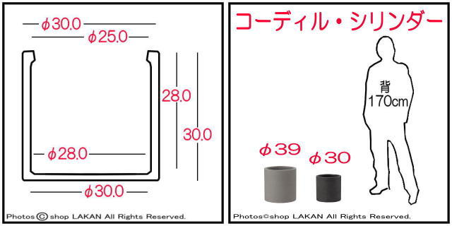 コーディル AN-CC3030 コンクリート植木鉢 