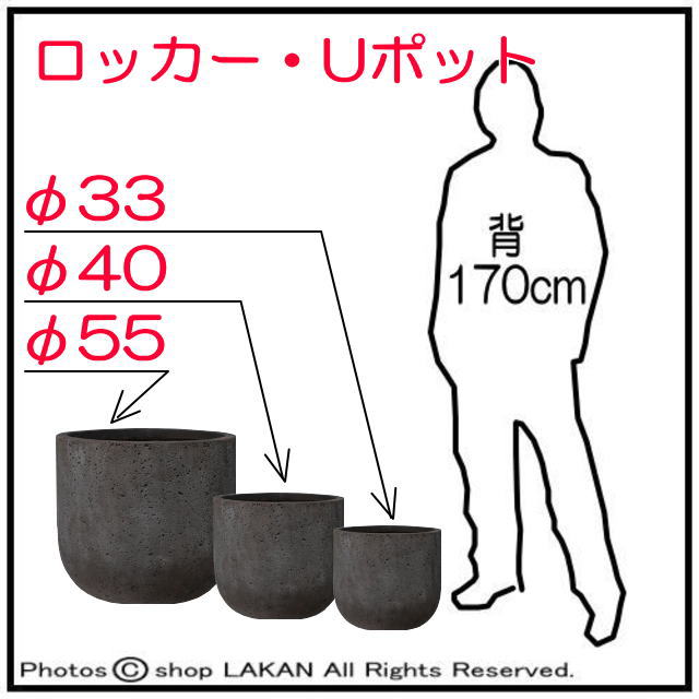 ロッカー シンプル 円柱型鉢 Uポット 