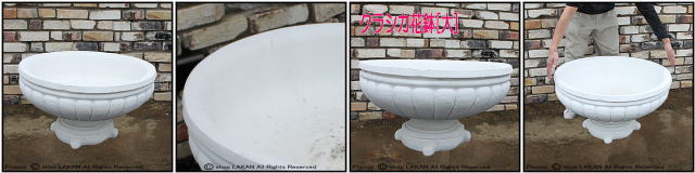 ガーデン置物 石造 花鉢 ART-1048 