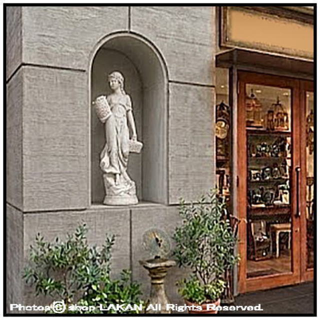 少女 花カゴ ガーデン置物 