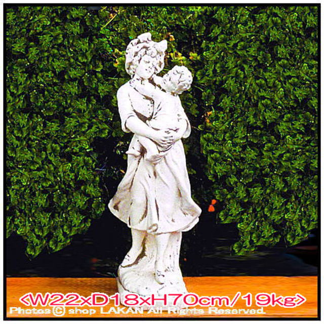 洋風 少女像 庭園 屋外 石像 