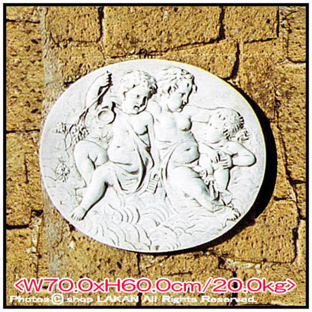 天使のレリーフ 石像 壁面  