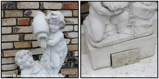 アーチ型子供壁泉 石造 イタリア 噴水 