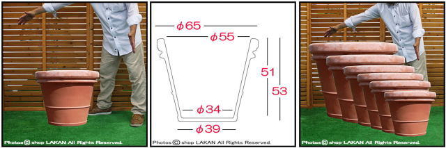 リムポット　プランター　輸入テラコッタ植木鉢　ハンドメイド　テラコッタ鉢　高級　ベーシックデザイン　高品質　ベノッチ　
