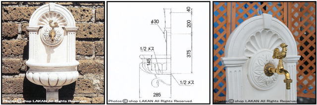 家庭用 循環壁泉 イタリア石像 