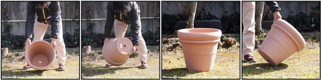 輸入植木鉢 トスカーナ デローマ社 リムポットホワイト42 素焼き陶器鉢 大型テラコッタ鉢