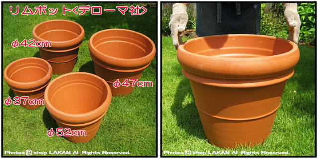 デローマ社 リムポット52 輸入植木鉢 トスカーナ 大型テラコッタ鉢 素焼き陶器鉢