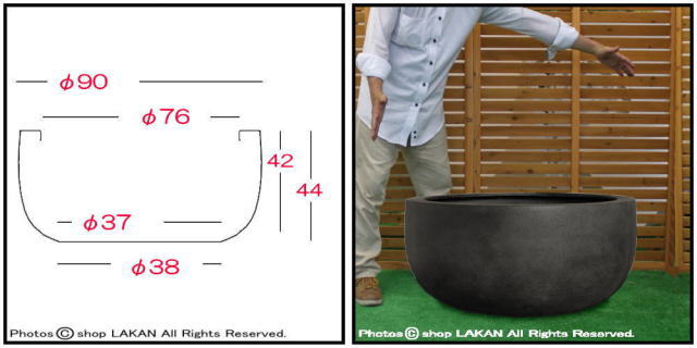ガーデニング鉢 グラスファイバー製 大型植木鉢 