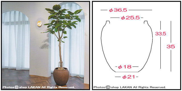 素朴 EB-RJ3635 自然 風合い 軽量植木鉢 ルノ 