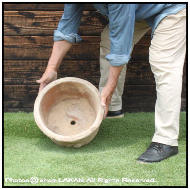 浅型 陶器 古色 植木鉢 テラコッタ 