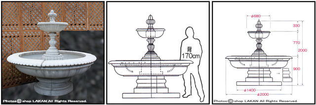 イタリア製 洋風 庭園 石造 噴水 