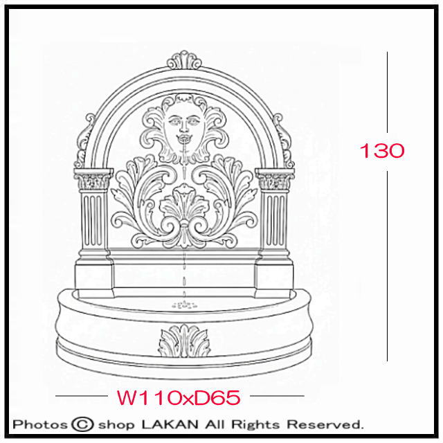 石造 人工大理石 小型 壁泉 