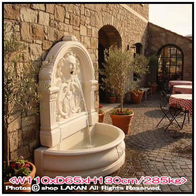 石造 人工大理石 小型 壁泉 