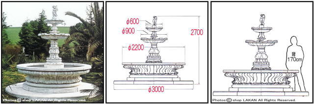 イタリア製 洋風 庭園 石造 噴水 