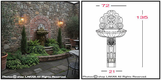 壁泉 洋風 彫像 庭園 噴水 
