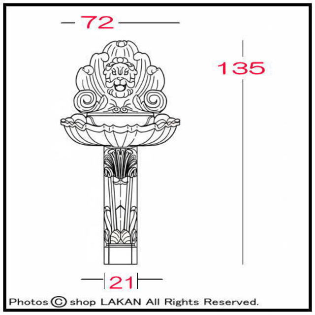 石像 洋風 壁泉ライオン 庭園  彫像 
