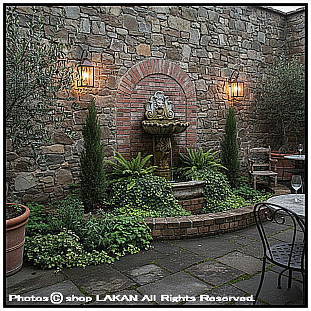 壁泉 ライオン H135cm イタリア製 洋風 庭園 噴水 石像 FO-020300