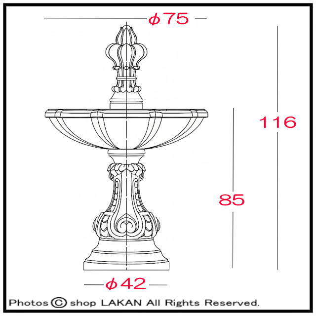 FO-021800 石造 イタリア 噴水 