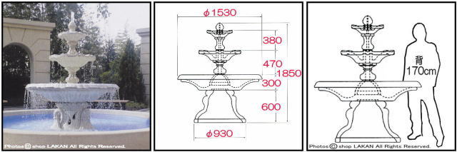 イタリア製 洋風 庭園 石造 噴水 
