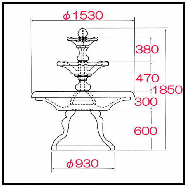 FO-022200 洋風 庭園 石造 噴水 