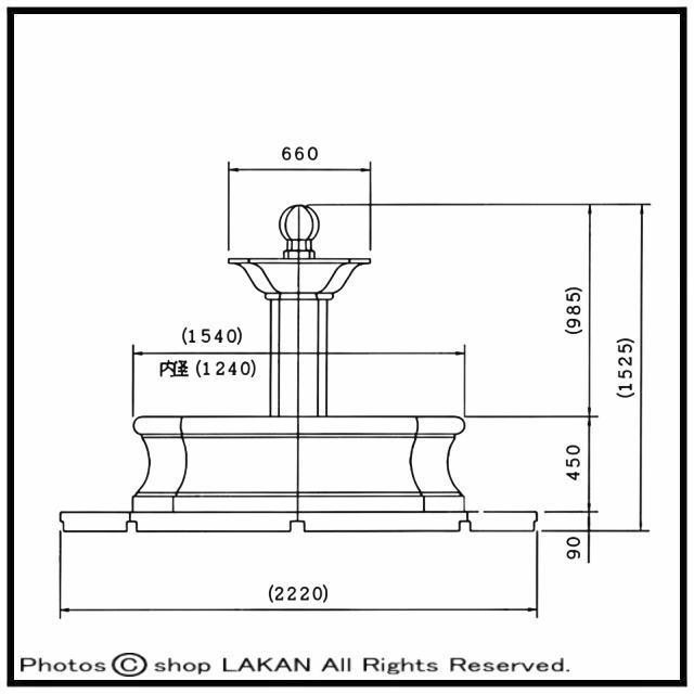 中型噴水 イタリア製 輸入 大型花壇 