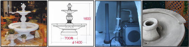 人工大理石 家庭用 大型 噴水 