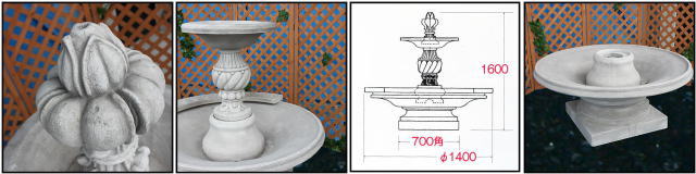 FO-023800 石造 イタリア 噴水 