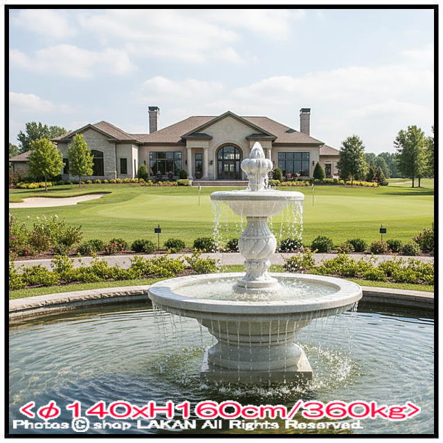 イタリア 石造噴水 大型 ２段 