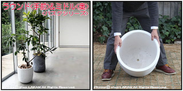シンプル 円柱型鉢 樹脂 植木鉢 