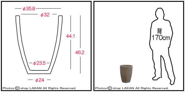 ファントム φ36 ファイバークレイ 製植木鉢 1936 