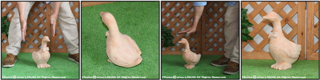 素焼き オーナメント 置物 陶器製 動物 あひる テラコッタ 撥水処理 ガーデン オブジェ