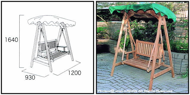 天然チーク製 ガーデン家具 ミニスィング ラブベンチ