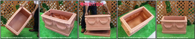 ポリエステル樹脂製　長角鉢　Euro3Plast　ユーロスリー　アリエス　デザインもサイズも豊富　Aries　高級輸入樹脂植木鉢　1827　