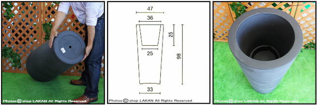 ER-2415 イリィ ユーロスリー 樹脂鉢 