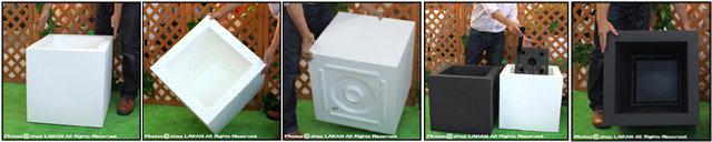 キューブ　サイコロ型　大型コンテナー　大型樹脂鉢　ユーロ３　コンテナー