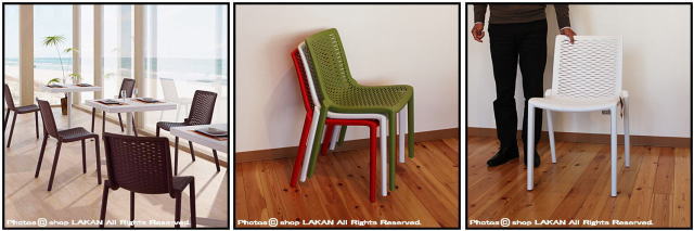 軽量　屋外椅子　ネットカット　ガーデン家具　サイドチェア　お手入れ不要　樹脂素材　ジョゼップ・ジュスカ　リソル　