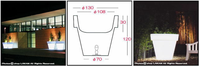 バスワン照明付鉢 ライト付 乳白色 デザイン性 613L 大型  輸入鉢 
