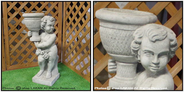 ガーデン置物 石造 花鉢 PU-008400 