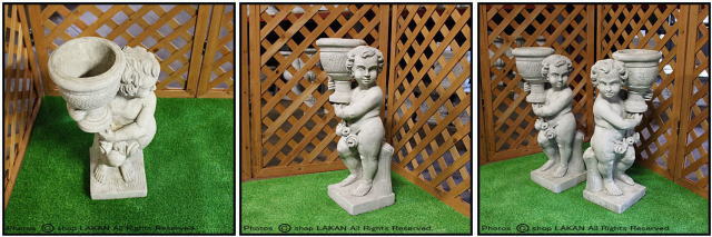 ガーデン置物 石造 花鉢 PU-008400 