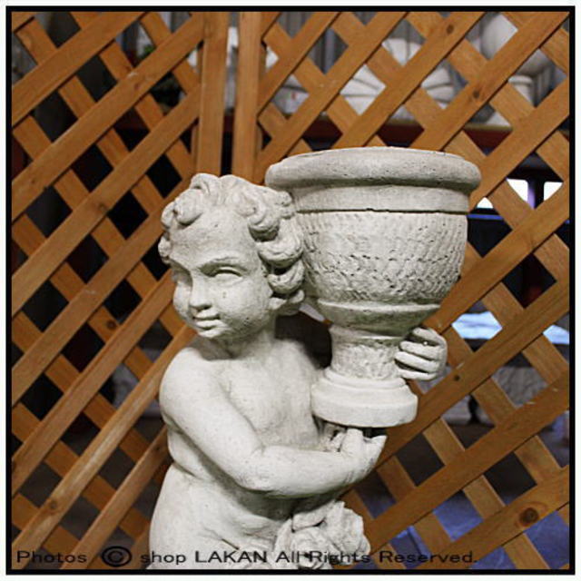 ヴィーナス 洋風 花鉢の少年 石造 