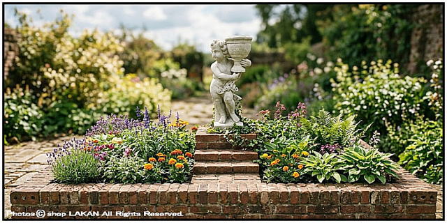 石像 洋風 花鉢の少年 石造 