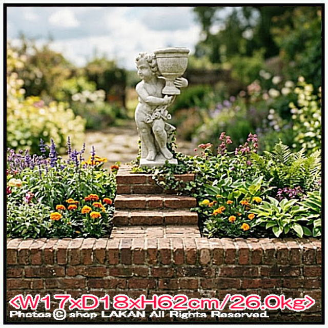 石像 花鉢 石造 子供 洋風 