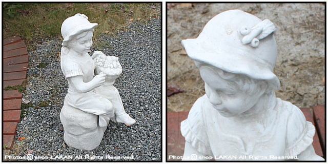 オブジェ 彫像 石造 羊飼いの少女 