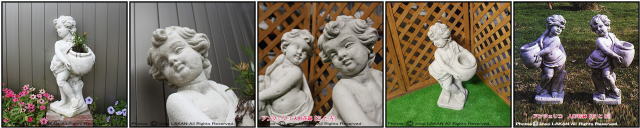 30250円 【未使用品】 イタリア製 石像 プランター アンジェリコ 右 ITALGARDEN PU0147 イタルガーデン 子供像 花鉢 オブジェ