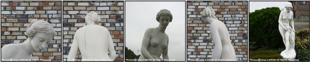 洋風 彫像 置物 水浴の女性 