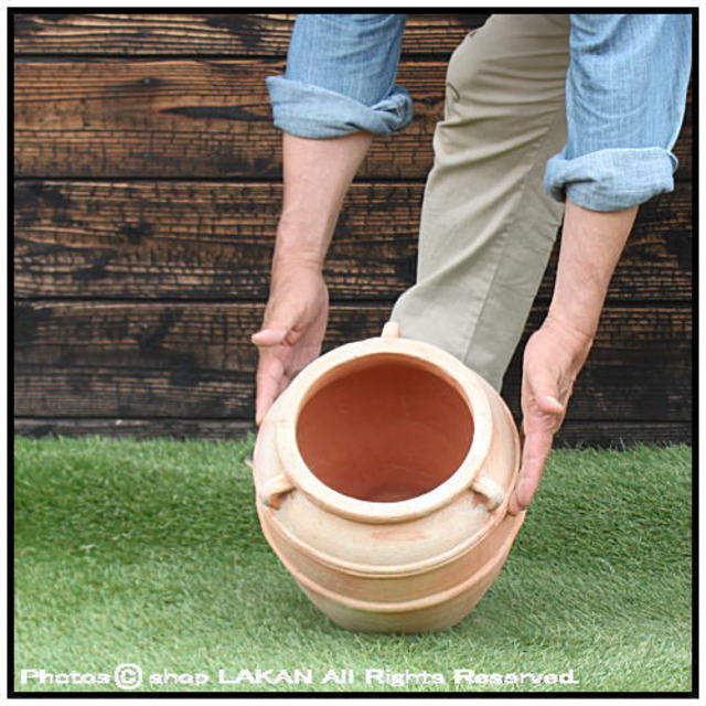 ハンドルジャー 陶器 植木鉢 テラコッタ 
