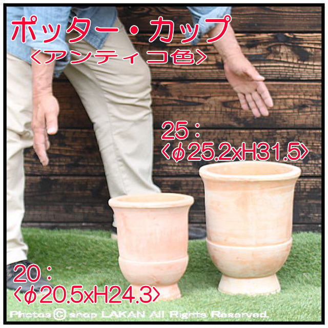 カップ型鉢 陶器 植木鉢 テラコッタ 