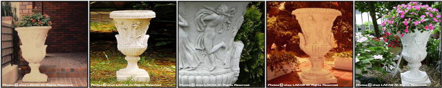 ガーデン置物 石造 大型 花鉢 COD10-163 