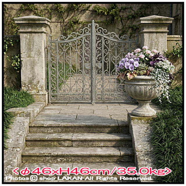 チチェローネ 石造 花鉢 カップ型 広口 