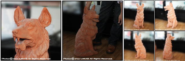 ガーデンオブジェ イタリア製 老舗テラコッタメーカー ヴァセリエ トスカーナ 動物置物 牧羊犬 シェパード 番犬